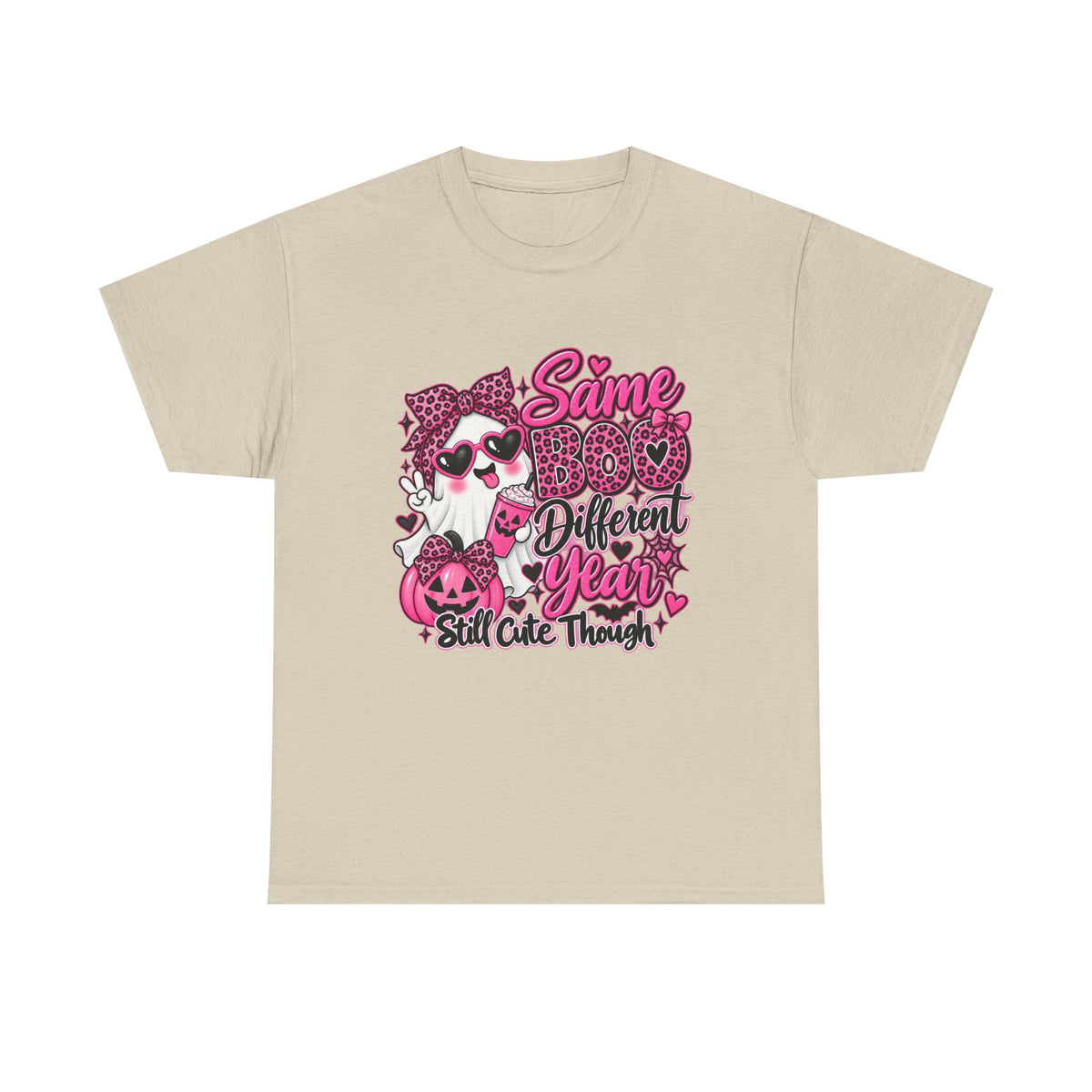 Graphic Tee — "Same Boo Different Year" Cute Halloween Cat Pumpkin Shirt