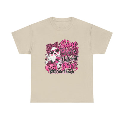 Graphic Tee — "Same Boo Different Year" Cute Halloween Cat Pumpkin Shirt