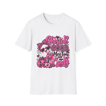 Ghosted? Good T-Shirt | Cute Pink Leopard Halloween Candy Design