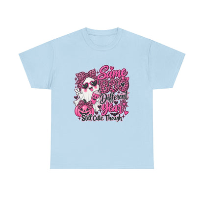 Graphic Tee — "Same Boo Different Year" Cute Halloween Cat Pumpkin Shirt