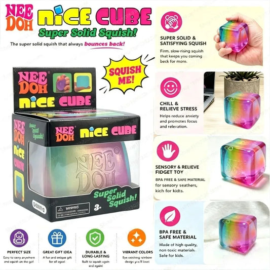 Rainbow Squishy Cube Fidget Toy