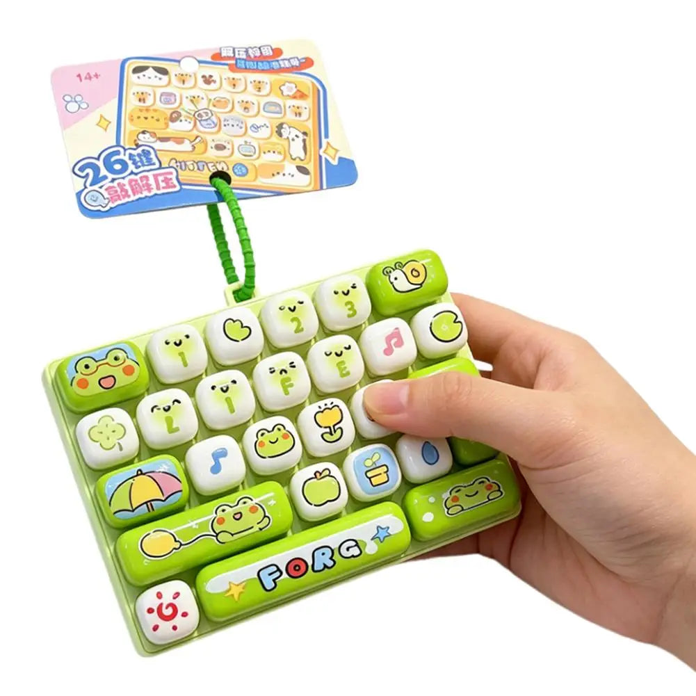Cute Mini Keyboard Fidget Toy | Kawaii Clicky Key Toy | Cat & Bunny Desk Toy