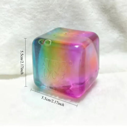 Rainbow Squishy Cube Fidget Toy