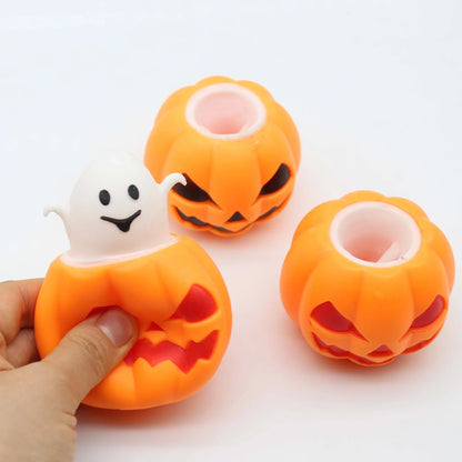 Peek-a-Boo Pumpkin Squishy | Pop-Up Ghost Halloween Fidget Toy