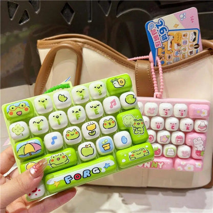 Cute Mini Keyboard Fidget Toy | Kawaii Clicky Key Toy | Cat & Bunny Desk Toy
