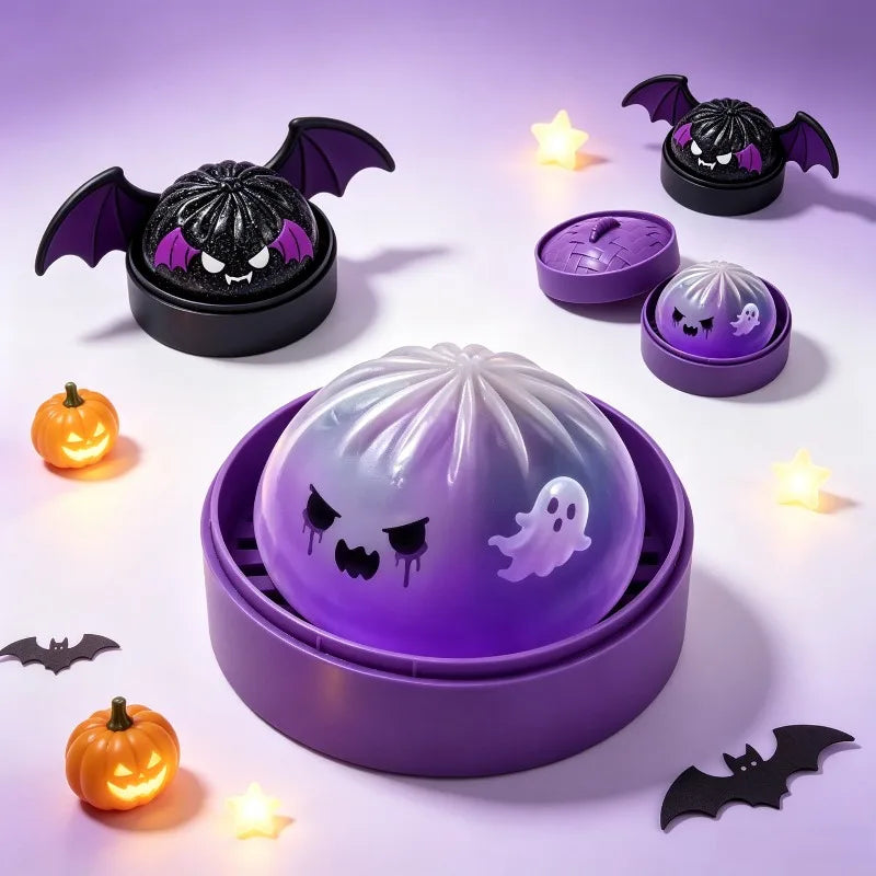 Spooky Ghost & Bat Halloween Squishy Toy