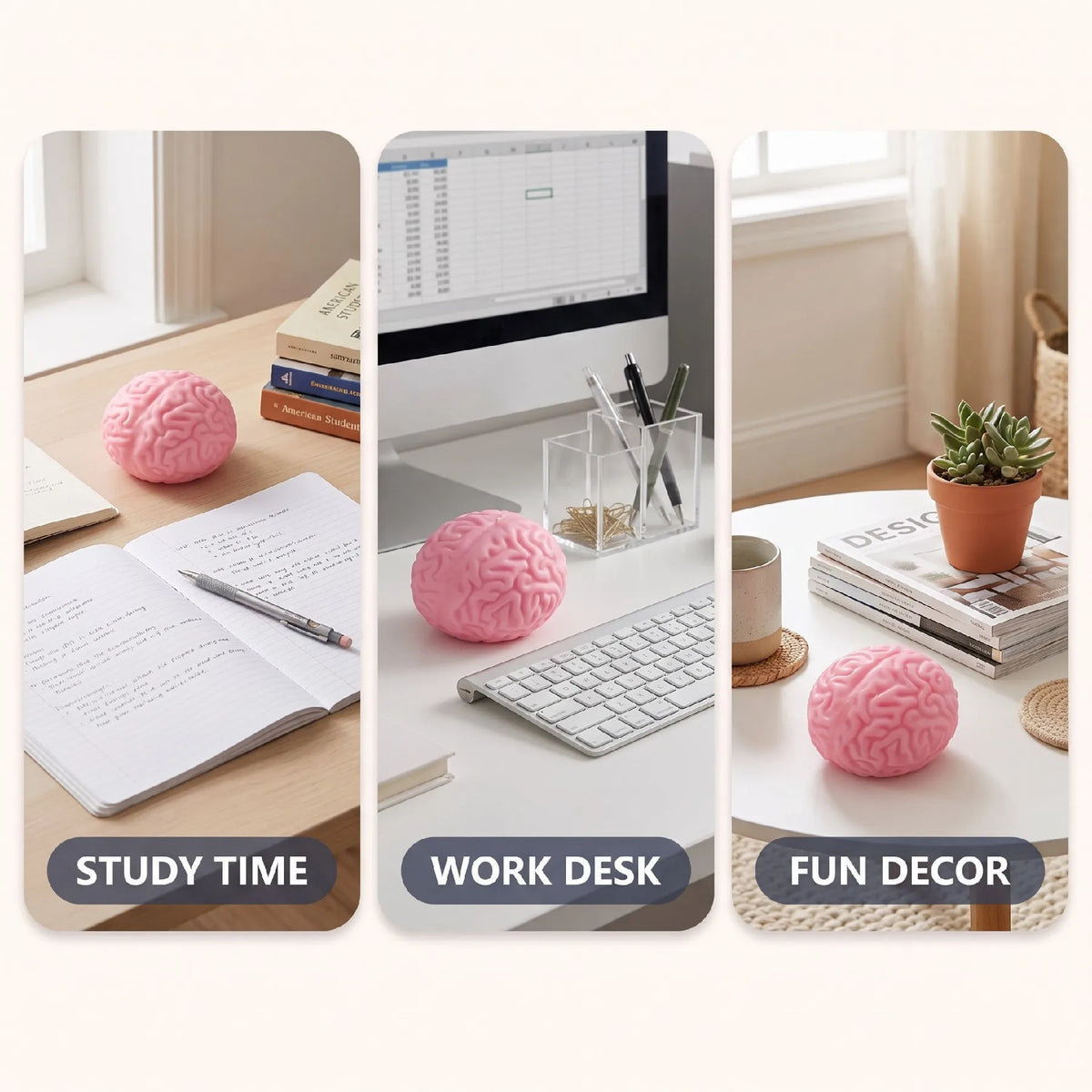 Pink Brain Squeeze & Rebound Sensory Fidget Toy