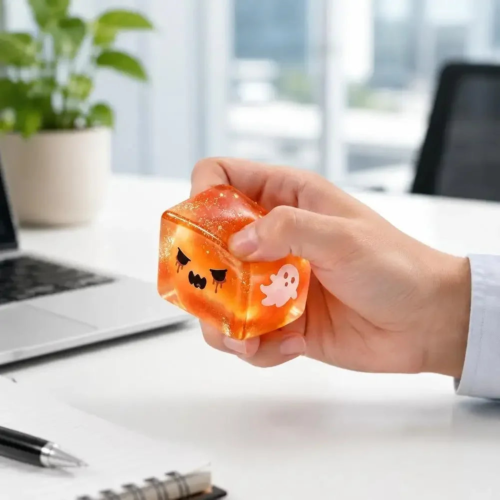 Spooky Ghost Cube Squishy | Halloween Fidget Toy