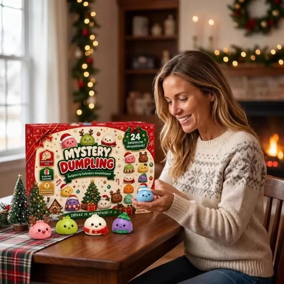 2026 Christmas Mystery Dumpling Squishy Advent Calendar – 24-Piece Sensory Fidget Surprise