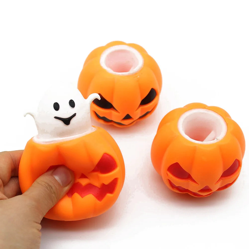 Peek-a-Boo Pumpkin Squishy | Pop-Up Ghost Halloween Fidget Toy