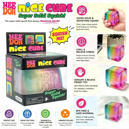 Rainbow Squishy Cube Fidget Toy