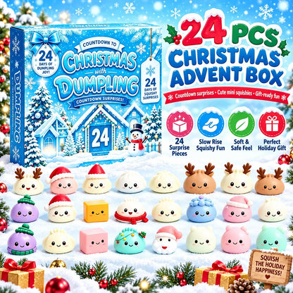 2026 Christmas Mystery Dumpling Squishy Advent Calendar – 24-Piece Sensory Fidget Surprise