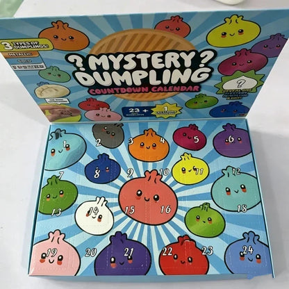Mystery Dumpling Countdown Calendar – 24 Days of Cute Mini Squishy Surprise Toys