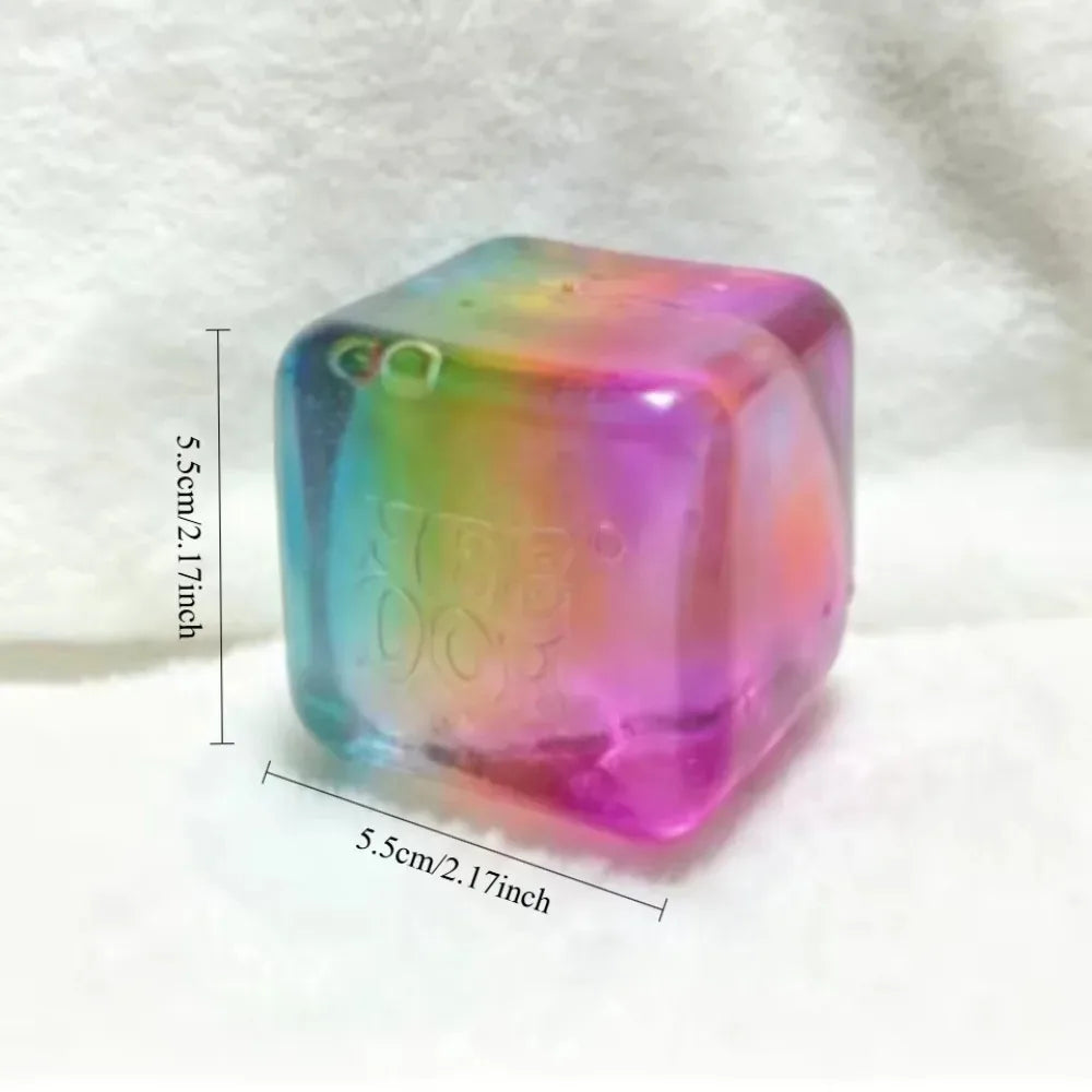 Rainbow Squishy Cube Fidget Toy